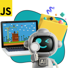 Язык программирования JavaScript + AI. Проектное обучение + геймификация + AI-помощники - КИБЕРшкола программирования для детей, компьютерные курсы для школьников, начинающих и подростков - KIBERone г. Краснознаменск